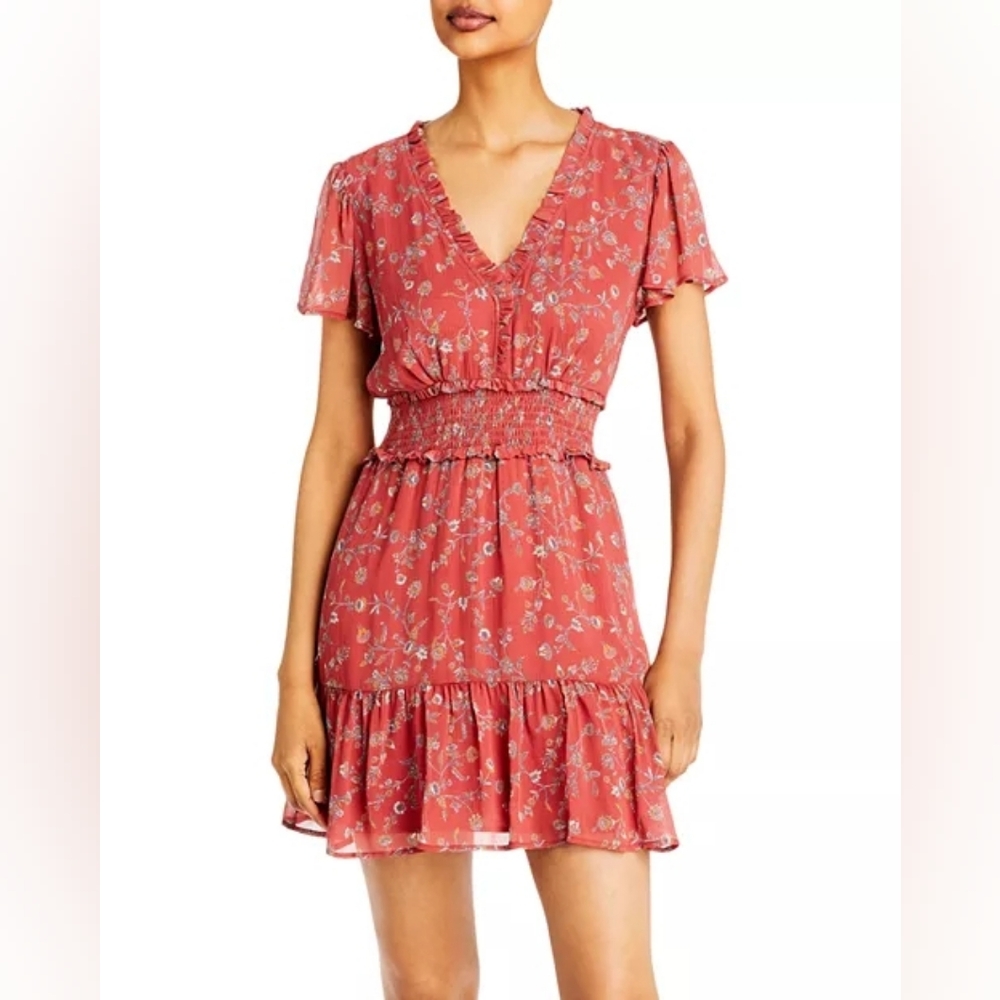 PAIGE Women’s Giannina Papaya Multi Silk Dress